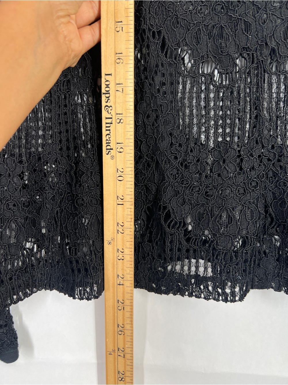 N/Nicholas Black Sheer Lace Long Bell Sleeve Blouse Top Size 4 - Picture 13 of 16
